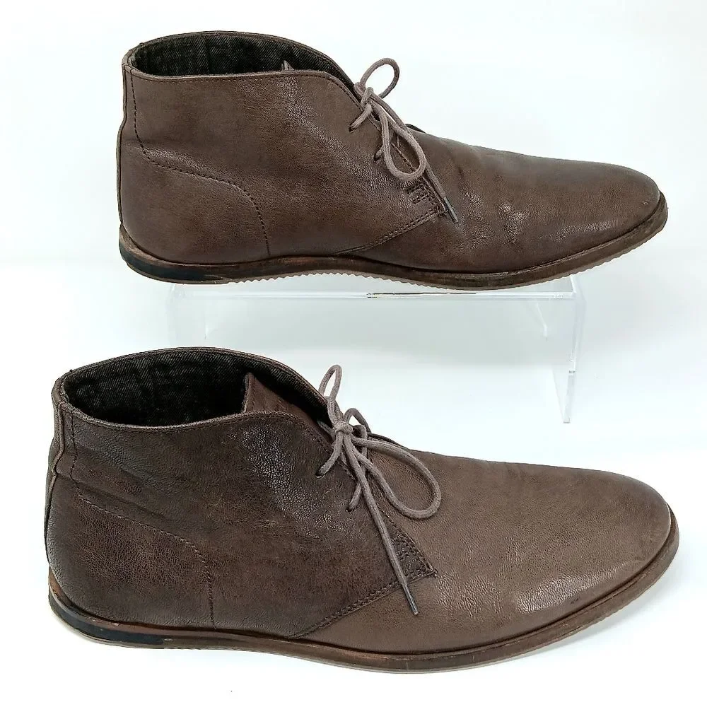 BEN SHERMAN Men’s Brown Leather Chukka Boots Size 13 Classic Casual